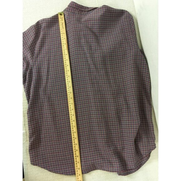 Koret City Blues Button Up Top Women Size 20W Purple Blue Checked Embroidered - Picture 11 of 13